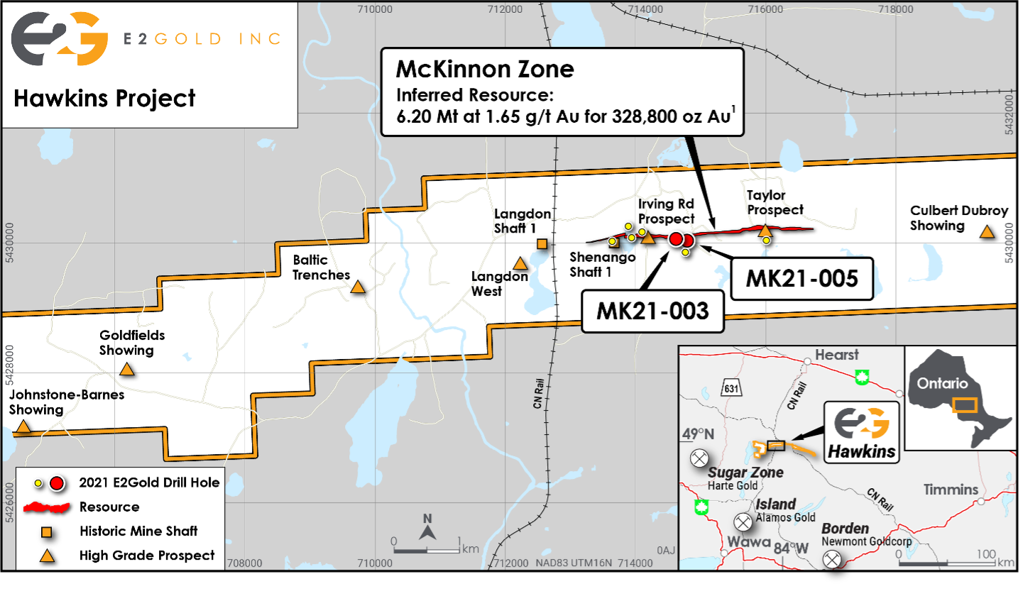 Figure 2: DDH locations in the Hawkins Gold Project